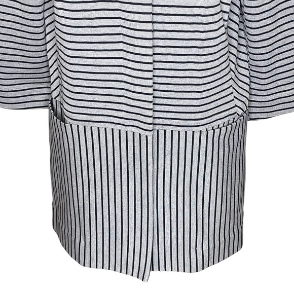 CAbi #5474 Dapple Stripe Car Coat Gray Blue Knit Jacket Ponte Knit Trench Sz M - Picture 9 of 16
